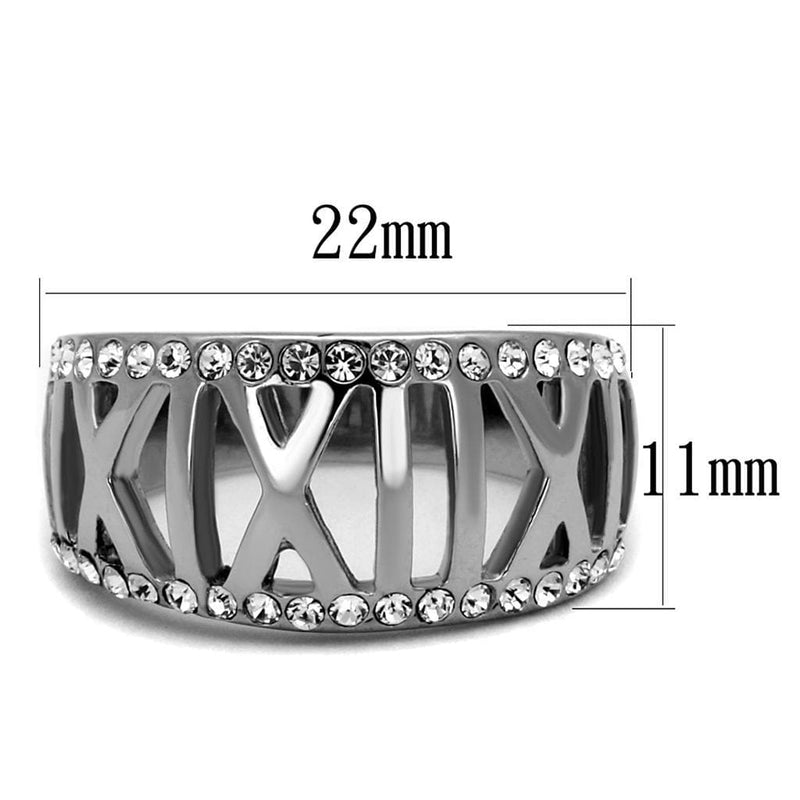 Mens Fashion Rings TK2257 Stainless Steel Ring with Top Grade Crystal