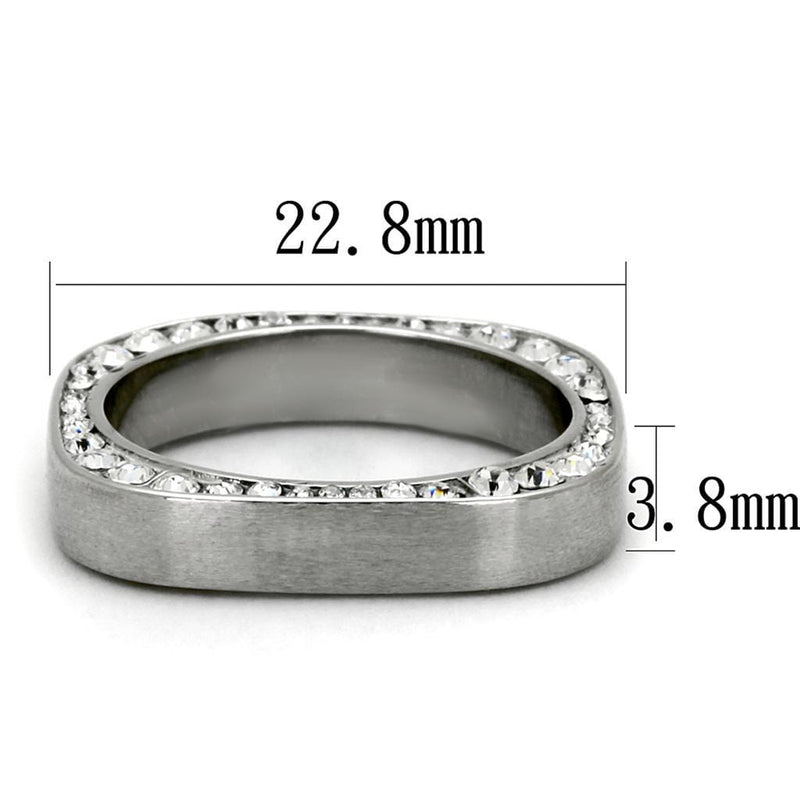 Silver Jewelry Rings Mens Fashion Rings TK2261 Stainless Steel Ring with Top Grade Crystal Alamode Fashion Jewelry Outlet