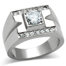 Mens Rings TK316 Stainless Steel Ring with AAA Grade CZ