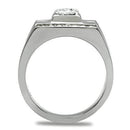 Silver Jewelry Rings Mens Rings TK316 Stainless Steel Ring with AAA Grade CZ Alamode Fashion Jewelry Outlet