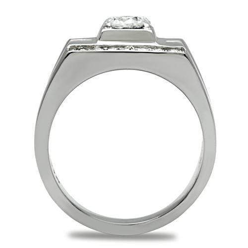 Silver Jewelry Rings Mens Rings TK316 Stainless Steel Ring with AAA Grade CZ Alamode Fashion Jewelry Outlet