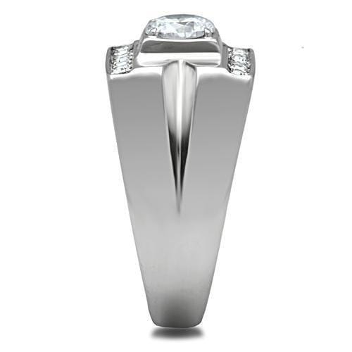 Silver Jewelry Rings Mens Rings TK316 Stainless Steel Ring with AAA Grade CZ Alamode Fashion Jewelry Outlet