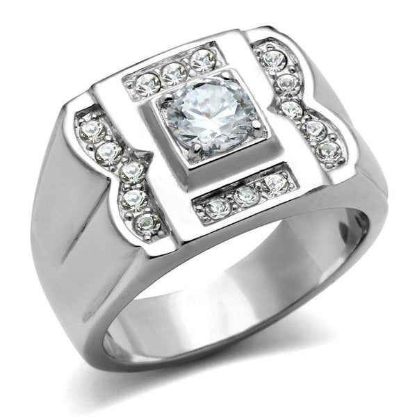 Silver Jewelry Rings Mens Rings TK318 Stainless Steel Ring with AAA Grade CZ Alamode Fashion Jewelry Outlet