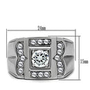 Silver Jewelry Rings Mens Rings TK318 Stainless Steel Ring with AAA Grade CZ Alamode Fashion Jewelry Outlet