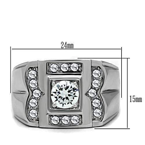 Silver Jewelry Rings Mens Rings TK318 Stainless Steel Ring with AAA Grade CZ Alamode Fashion Jewelry Outlet