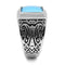 Mens Rings TK3188 Stainless Steel Ring with Synthetic in Sea Blue