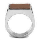 Mens Rings TK3189 Stainless Steel Ring with Semi-Precious in Siam