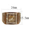 Mens Rings TK3190 Coffee light Stainless Steel Ring with Semi-Precious