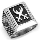 Mens Rings TK3191 Stainless Steel Ring with Semi-Precious in Jet