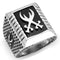 Mens Rings TK3191 Stainless Steel Ring with Semi-Precious in Jet