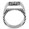 Mens Rings TK3191 Stainless Steel Ring with Semi-Precious in Jet