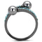 Mens Rings TK3204 Light Black  (Gun) Stainless Steel Ring with Synthetic