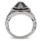 Mens Rings TK322 Stainless Steel Ring with AAA Grade CZ in Black Diamond