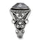 Mens Rings TK322 Stainless Steel Ring with AAA Grade CZ in Black Diamond