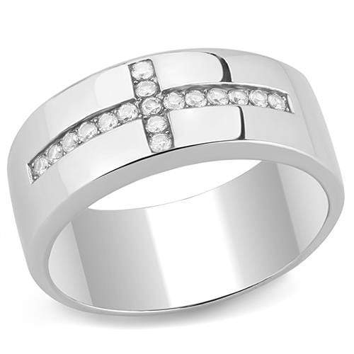 Silver Jewelry Rings Mens Rings TK3225 Stainless Steel Ring with AAA Grade CZ Alamode Fashion Jewelry Outlet