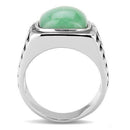 Mens Rings TK3229 Stainless Steel Ring with Synthetic in Emerald