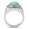 Mens Rings TK3229 Stainless Steel Ring with Synthetic in Emerald