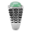 Silver Jewelry Rings Mens Rings TK3229 Stainless Steel Ring with Synthetic in Emerald Alamode Fashion Jewelry Outlet