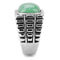 Silver Jewelry Rings Mens Rings TK3229 Stainless Steel Ring with Synthetic in Emerald Alamode Fashion Jewelry Outlet