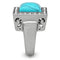 Mens Rings TK323 Stainless Steel Ring with Synthetic in Sea Blue