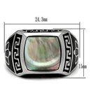 Silver Jewelry Rings Mens Rings TK325 Stainless Steel Ring with Precious Stone in Gray Alamode Fashion Jewelry Outlet