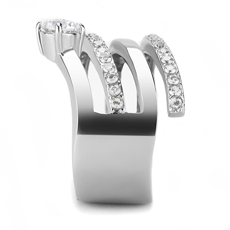 Mens Rings TK3254 Stainless Steel Ring with AAA Grade CZ