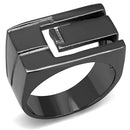 Mens Rings TK3272 Light Black  (Gun) Stainless Steel Ring