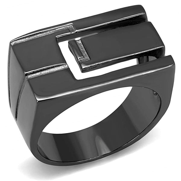 Mens Rings TK3272 Light Black  (Gun) Stainless Steel Ring