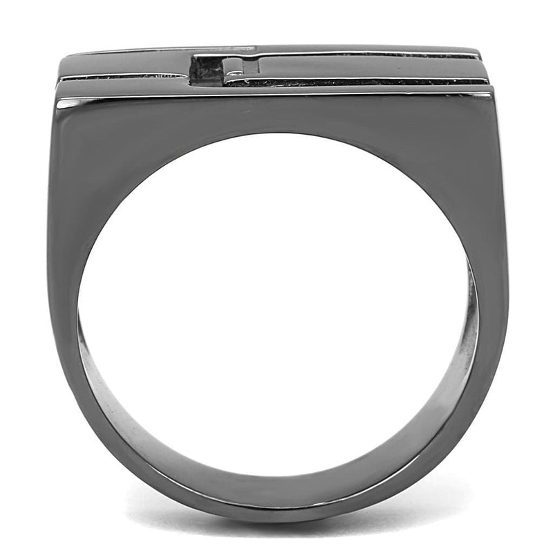 Mens Rings TK3272 Light Black  (Gun) Stainless Steel Ring