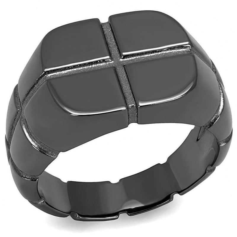 Mens Rings TK3273 Light Black  (Gun) Stainless Steel Ring