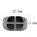 Mens Rings TK3273 Light Black  (Gun) Stainless Steel Ring