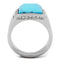 Silver Jewelry Rings Mens Rings TK3274 Stainless Steel Ring with Synthetic in Sea Blue Alamode