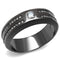 Mens Rings TK3275 Light Black  (Gun) Stainless Steel Ring with CZ