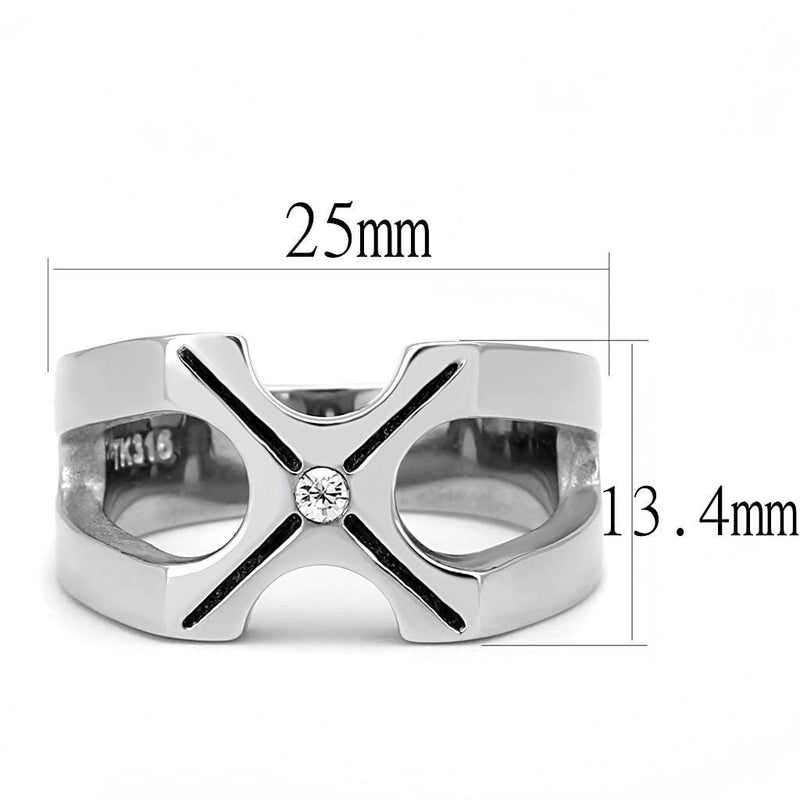 Mens Rings TK3278 Stainless Steel Ring with AAA Grade CZ