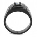 Mens Rings TK3466 Black - Stainless Steel Ring with AAA Grade CZ