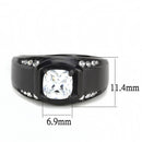 Mens Rings TK3467 Black - Stainless Steel Ring with AAA Grade CZ