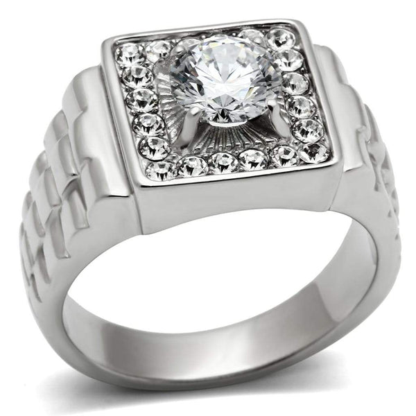 Mens Rings TK347 Stainless Steel Ring with AAA Grade CZ