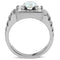 Mens Rings TK347 Stainless Steel Ring with AAA Grade CZ