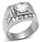 Mens Rings TK348 Stainless Steel Ring with AAA Grade CZ