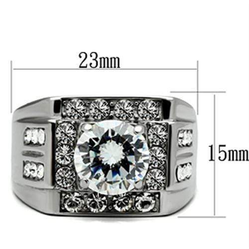 Mens Rings TK348 Stainless Steel Ring with AAA Grade CZ