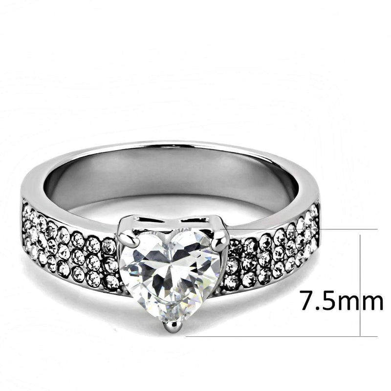 Mens Rings TK3505 Stainless Steel Ring with AAA Grade CZ