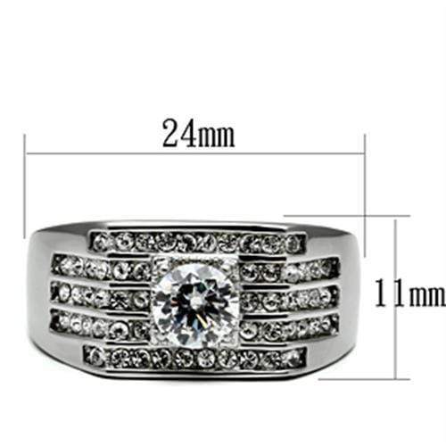 Mens Rings TK351 Stainless Steel Ring with AAA Grade CZ