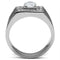 Mens Rings TK351 Stainless Steel Ring with AAA Grade CZ