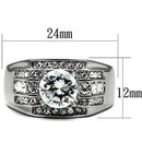 Mens Rings TK352 Stainless Steel Ring with AAA Grade CZ