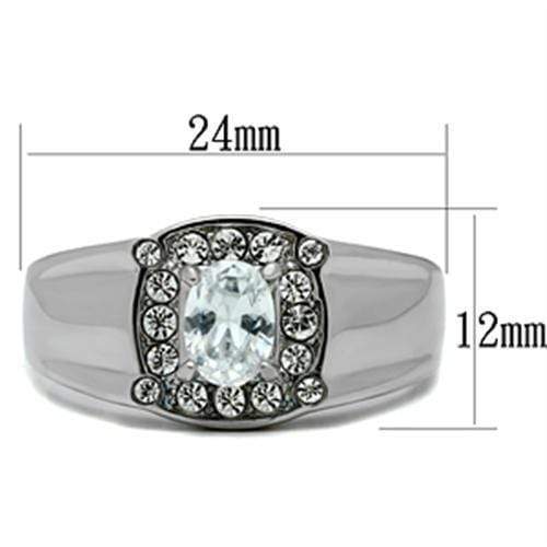 Mens Rings TK353 Stainless Steel Ring with AAA Grade CZ