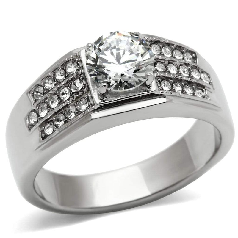 Mens Rings TK354 Stainless Steel Ring with AAA Grade CZ