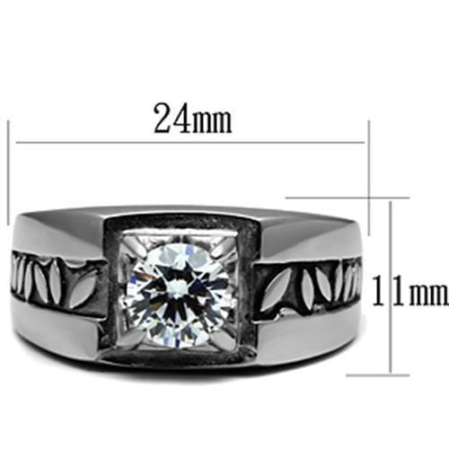 Mens Rings TK356 Stainless Steel Ring with AAA Grade CZ