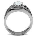 Mens Rings TK356 Stainless Steel Ring with AAA Grade CZ