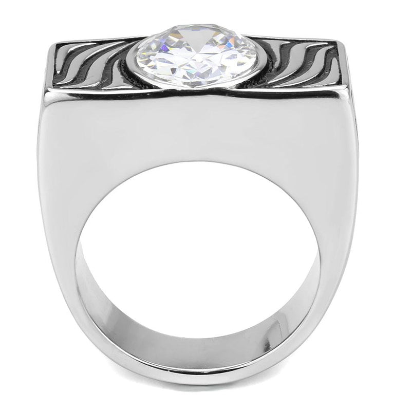 Mens Rings TK3620 Stainless Steel Ring with AAA Grade CZ