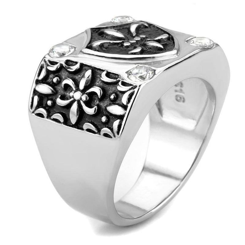 Mens Rings TK3621 Stainless Steel Ring with AAA Grade CZ